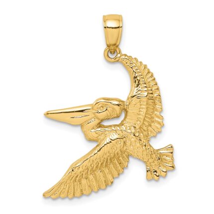 14K Flying Pelican Charm
