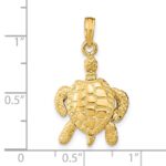 14K 3-D Sea Turtle with Moveable Head and Legs Charm - Image 3