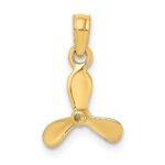 14K 3-D with 3 Blades Mini Propeller Charm