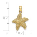 14K Beaded Textured Starfish Charm - Image 3