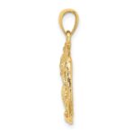 14K Shell Cluster In Circle Charm - Image 2