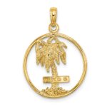 14K MARCO IS. Palm Tree Round Charm