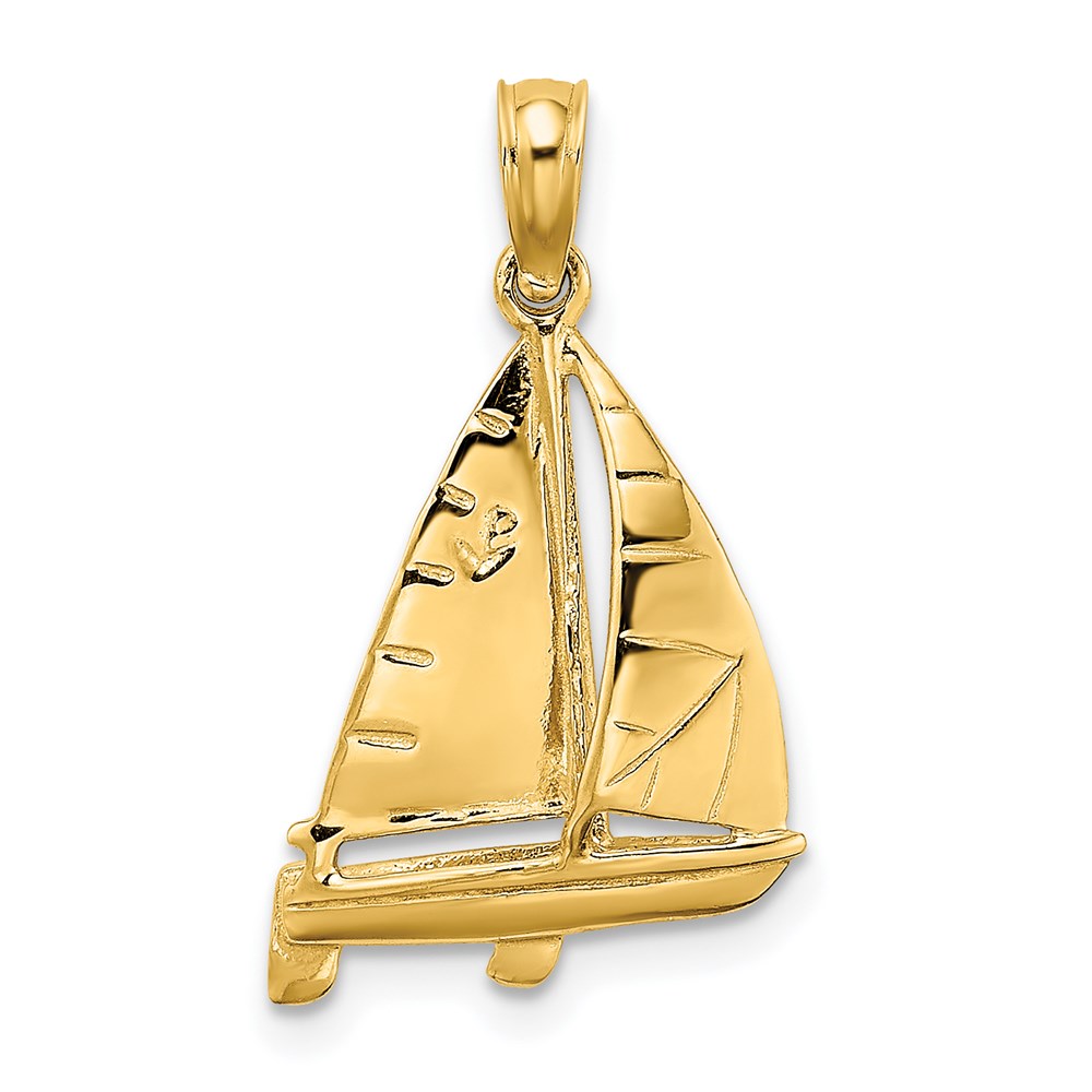 K8102.jpg 14K 3-D Polished Sailboat Charm - Image 1