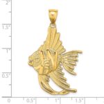 14K Textured Large Angelfish Charm - Image 3