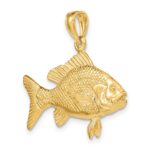 14K 3-D Textured Red Snapper Fish Charm - Image 5