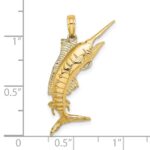 14K 3-D Polished Blue Marlin Charm - Image 3