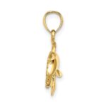 14K Textured and Polished Dolphin Jumping Charm - Image 2