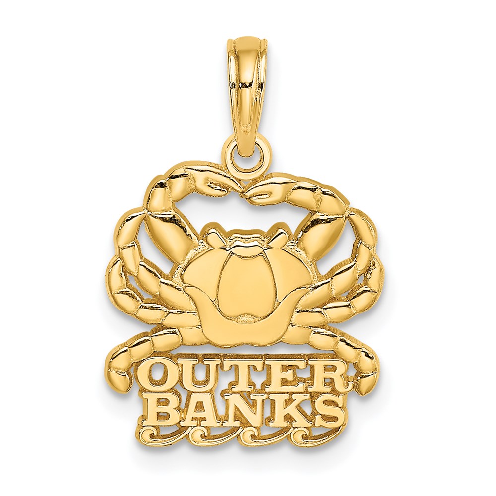 K8154.jpg 14K Polished OUTER BANKS Crab Charm - Image 1