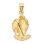 14K 2-D TURKS AND CAICOS Under Conch Shell Charm - Image 4