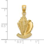 14K 2-D TURKS AND CAICOS Under Conch Shell Charm - Image 3