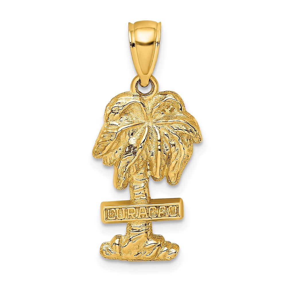 K8203.jpg 14K 2-D CURACAO On Palm Tree Charm - Image 1