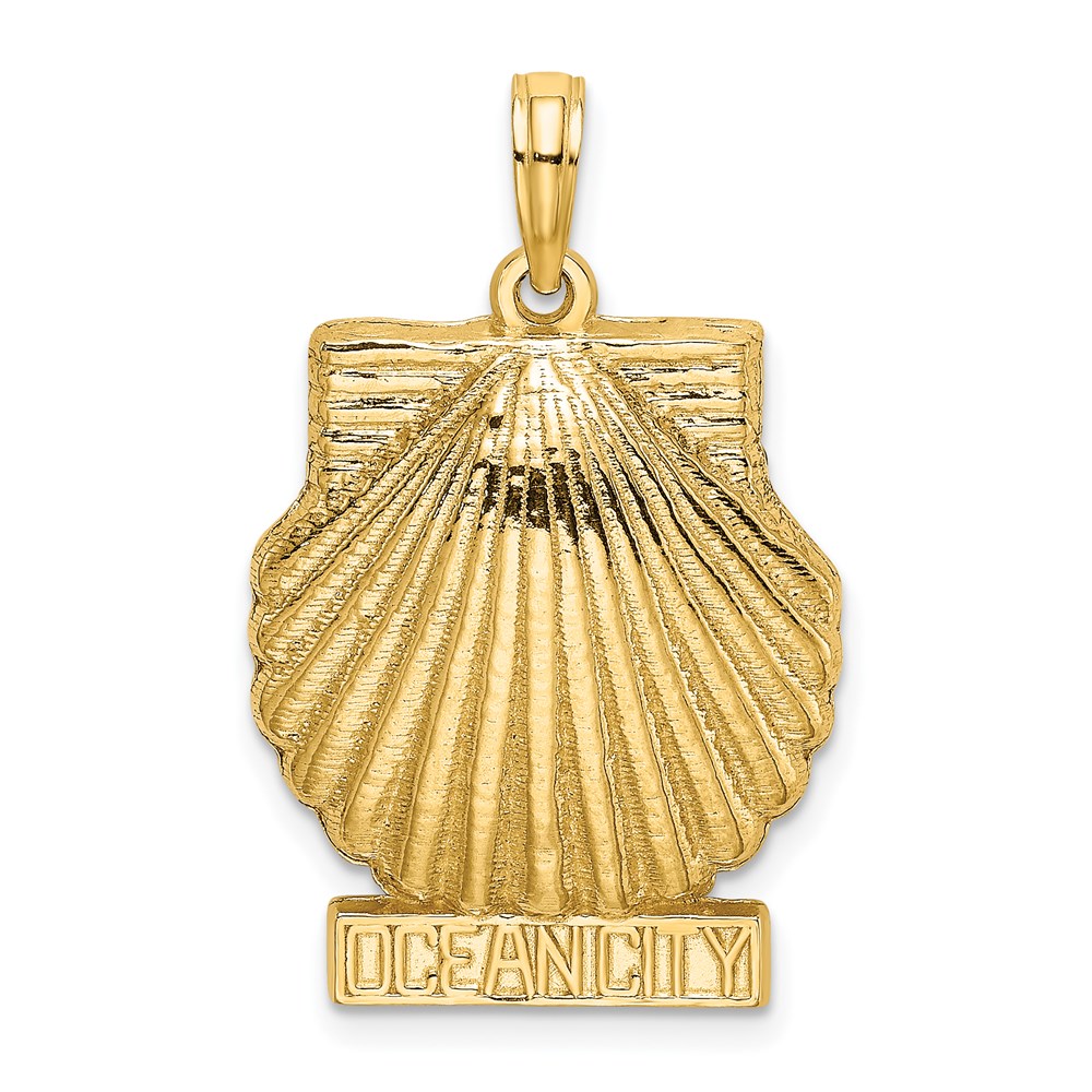K8272.jpg 14K OCEAN CITY Scallop Shell Charm - Image 1