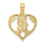 14K 16 Inside Heart Charm - Image 4