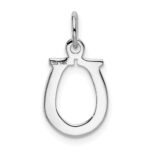 14k White Gold Solid Polished Horseshoe Charm - Image 3