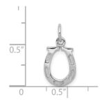 14k White Gold Solid Polished Horseshoe Charm - Image 4