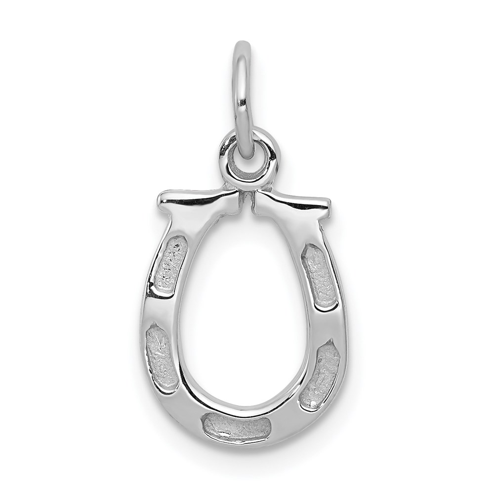 K831.jpg 14k White Gold Solid Polished Horseshoe Charm - Image 1
