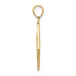 14K Textured Back Caduceus Medical Disc Pendant - Image 2