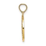 14K Textured COMMUNION Cup on Round Disc Charm - Image 2