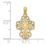 14K Beaded Lace Trim Cross Charm - Image 3