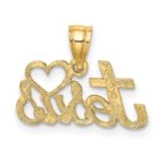 14K HEART JESUS Script Charm - Image 4