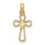 14K Cut-Out Cross with Dove Charm