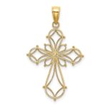 14K Cut-Out Shapes Fancy Cross Charm - Image 4