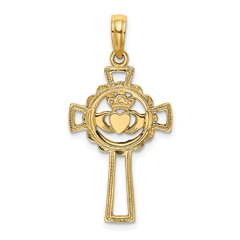 K8335.jpg 14K Claddagh Cross Charm - Image 1