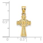 14K Solid Cross with Eternity Rings Cross Charm - Image 3