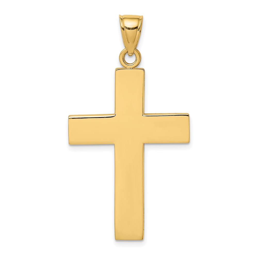 K8347.jpg 14K Polished Large Block Cross with Open Back Charm - Image 1
