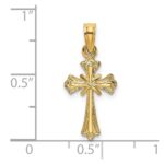 14K Textured Small Cross with -X-  Center Charm - Image 3