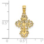 14K Cut-Out Delicate Cross Charm - Image 3