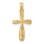 14K 3-D Textured Polished Twisted Cross Charm - Image 4