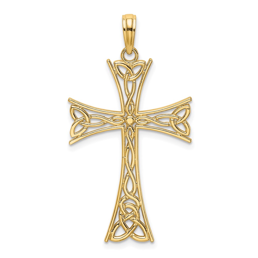 K8360.jpg 14K Polished Celtic Knot Cross Charm - Image 1