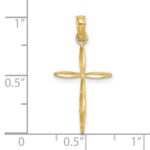 14K Diamond-cut with Tapered Ends Cross Charm - Image 3