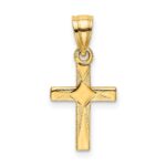14K Diamond Shape Center Mini Cross Charm