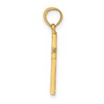 14K Polished and Textured Cross with Heart Center Charm - Image 2