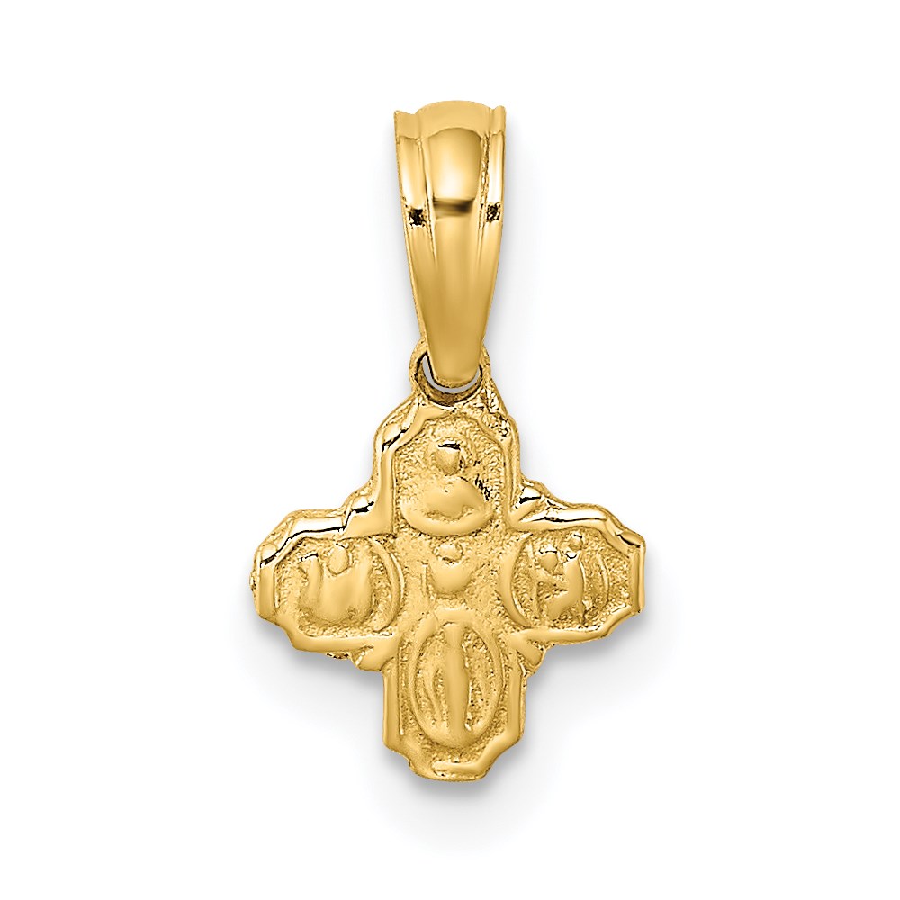 K8378.jpg 14K Mini 4-Way Religious Medal Charm - Image 1