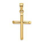 14K Polished Cylinder Cross Charm