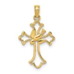14K Cut-Out Dove Center Cross Charm