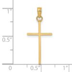 14K 3-D and Polished Stick Cross Charm - Image 3