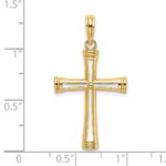14K Polished and Cut-Out Cross Pendant - Image 3