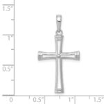 14K White Gold Polished and Cut-Out Cross Pendant - Image 4