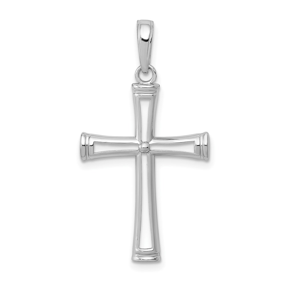 K8421W.jpg 14K White Gold Polished and Cut-Out Cross Pendant - Image 1