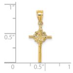 14K 2-D Starburst Crucifix Charm - Image 3