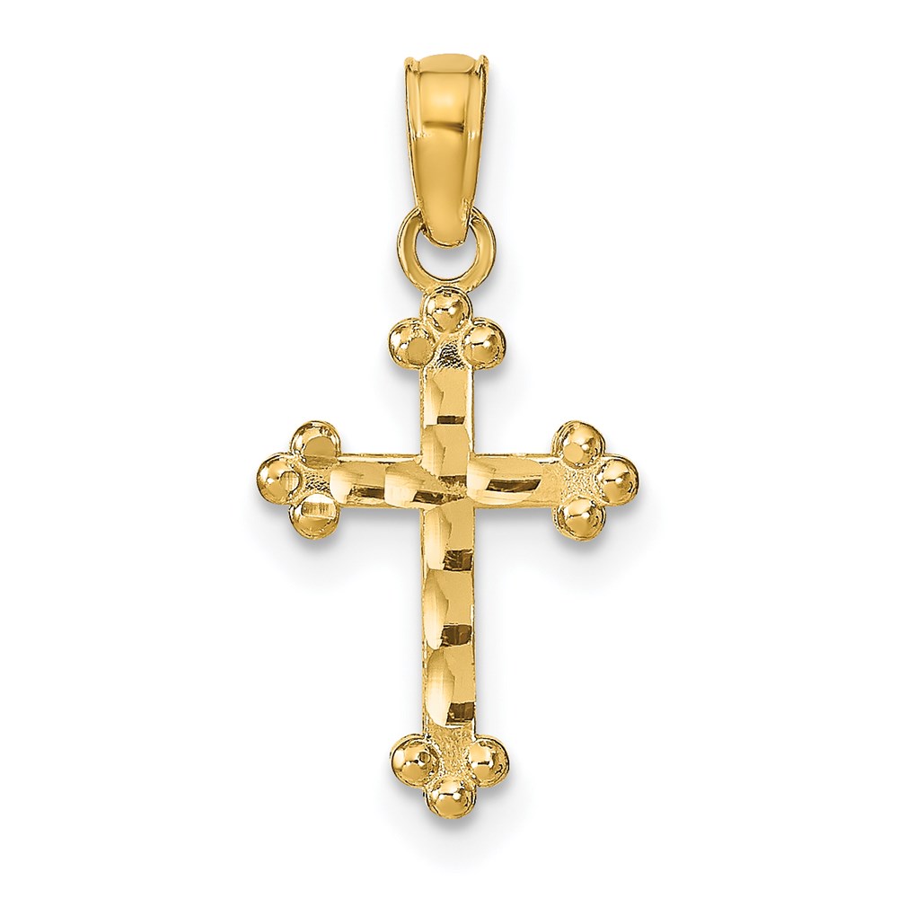 K8423.jpg 14k Diamond-cut Cross Pendant - Image 1