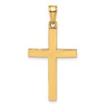 14K Polished Beveled Cross Charm