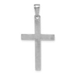 14K White Gold Polished Beveled Cross Charm - Image 4
