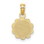 14K Praying Hands and Cross On Scalloped Round Disc Charm - Image 4