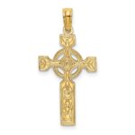 14K Textured Celtic Cross with Eternity Circle Charm