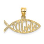 14K WWJD Ichthus Fish Charm - Image 4